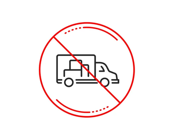 Stop Sign Truck Transport Line Icon Transportation Vehicle Sign Delivery — Stock Vector