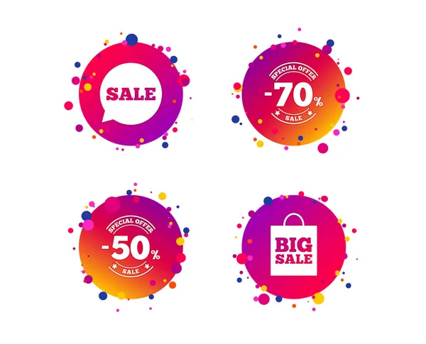 Sale Speech Bubble Icon Percent Discount Symbols Big Sale Shopping — Stock Vector