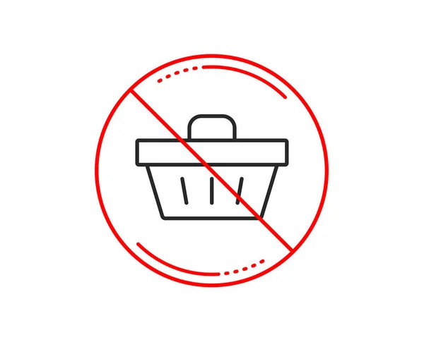 Stop Sign Shopping Cart Line Icon Online Buying Sign Supermarket — Stock Vector