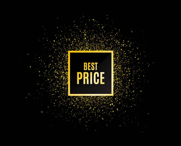 Gold Glitter Banner Best Price Special Offer Sale Sign Advertising — Stock Vector