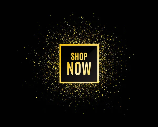Gouden Glitter Banner Shop Symbool Speciale Aanbieding Teken Retail Reclame — Stockvector