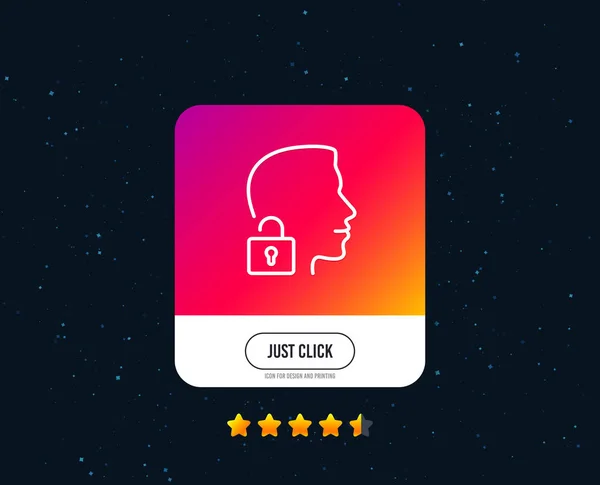 顔の受け付けられる行のアイコン アクセスは 記号を付与しました システム シンボルのロックを解除します Web やインターネットの線アイコンのデザイン 評価は星です ボタンをクリックするだけ ベクトル — ストックベクタ