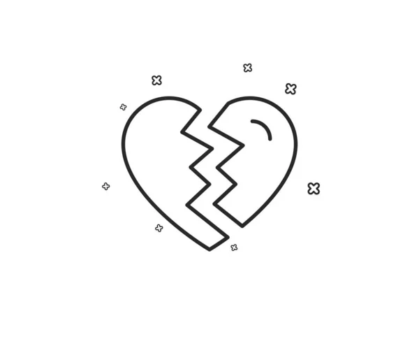 愛ライン アイコンを破る 離婚のサイン バレンタインの日のシンボル 幾何学的図形 ランダム クロス要素 アイコンのデザインを直線改 ベクトル — ストックベクタ