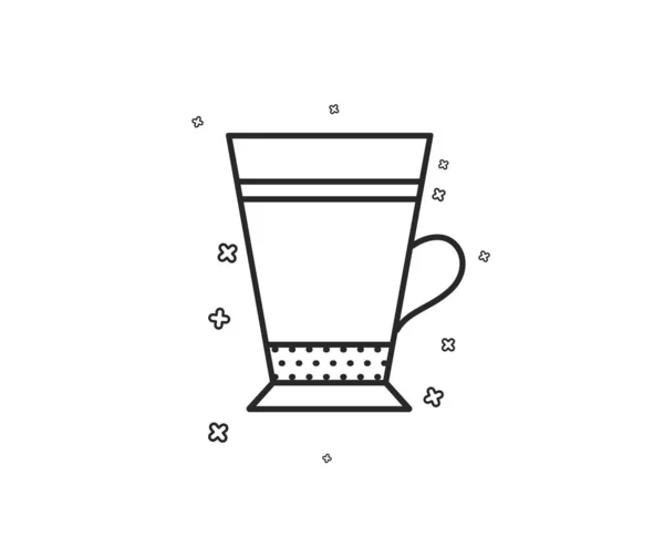 Ikona Kawa Latte Gorący Napój Znak Symbol Napojów Geometryczne Kształty — Wektor stockowy