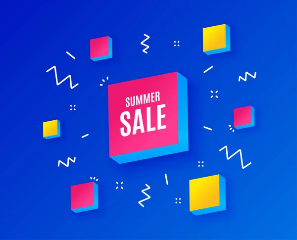 Venda Verão Oferta Especial Sinal Preço Símbolo Descontos Publicidade Cubos —  Vetores de Stock