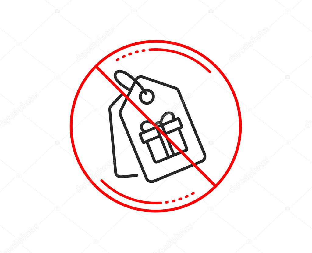 No Or Stop Sign Coupons With Gifts Line Icon Present Box Or Sale Sign Birthday Shopping Symbol Package In Gift Wrap Caution Prohibited Ban Stop Symbol No Icon Design Vector Premium No Or Stop Sign Coupons With Gifts Line Icon Present Box Or Sale Sign Birthday Shopping Symbol Package In Gift Wrap Caution Prohibited Ban Stop Symbol No Icon Design Vector Premium
