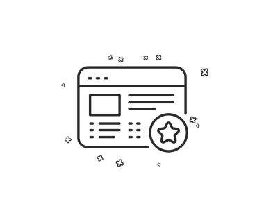 Yıldız satırı simgesi. Geribildirim beğeni işareti. Web favori simgesi. Geometrik şekiller. Rasgele çapraz öğelerin. Doğrusal favori simgesi tasarım. Vektör