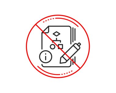 Hayır veya dur işareti. Algoritma satırı simgesi ile belgelerine bakın. Teknik öğretim işareti. Uyarı yasağı dur sembolü yasaktır. Yok simgesi tasarım. Vektör