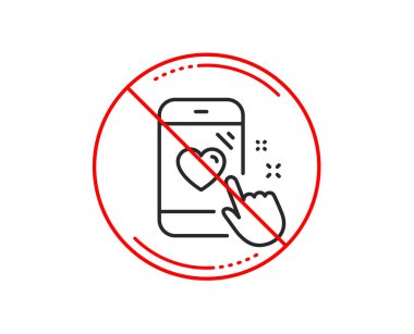 Hayır veya dur işareti. Kalp puanı satırı simgesi. Geribildirim telefon işareti. Müşteri memnuniyeti sembolü. Uyarı yasağı dur sembolü yasaktır. Yok simgesi tasarım. Vektör