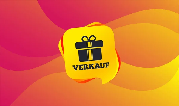 Verkauf Sale German Sign Icon Gift Box Ribbons Symbol Wave — Stock Vector