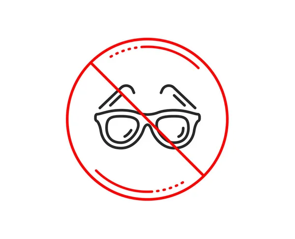Stop Sign Travel Sunglasses Line Icon Trip Sun Glasses Sign — Stock Vector