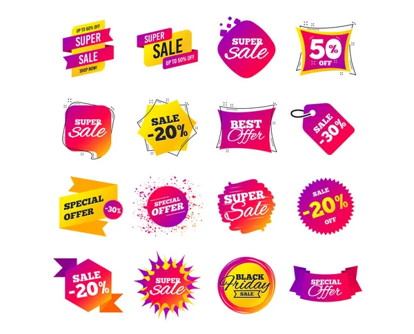 Sale Banner Templates Design Special Offer Tags Cyber Monday Sale — Stock Vector