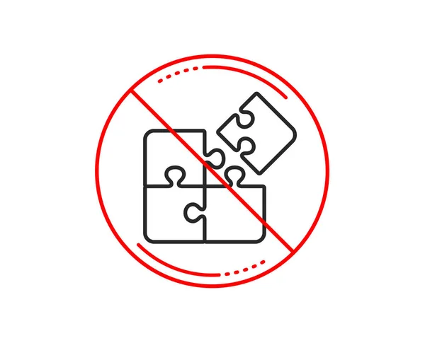 Kein Stoppschild Puzzlezeilen Symbol Engineering Strategy Zeichen Vorsicht Verbotenes Stop — Stockvektor