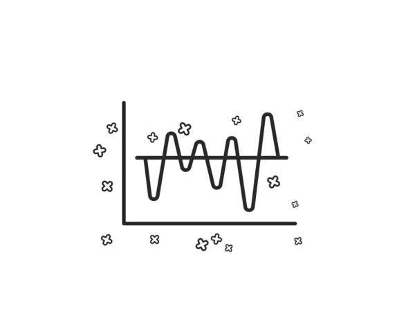 Ikona Čáry Grafu Investice Ekonomické Graf Znamení Burze Pod Symbolem — Stockový vektor