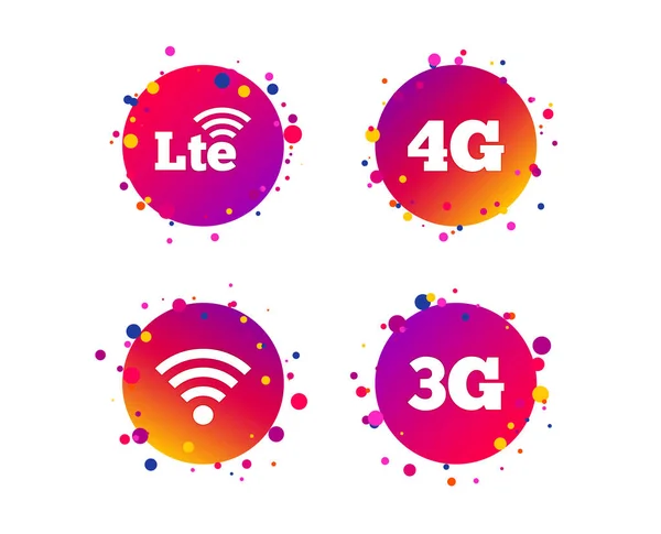 Mobile Telecommunications Icons Lte Technology Symbols Wireless Long Term Evolution — Stock Vector