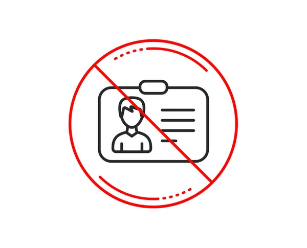 Stop Icona Della Carta Identità Profilo Utente Segno Simbolo Della — Vettoriale Stock