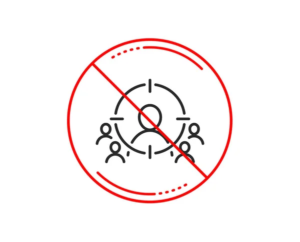 Стоп Сигнал Значок Линии Ориентации Бизнеса Символ Маркетинговой Стратегии Цельтесь — стоковый вектор