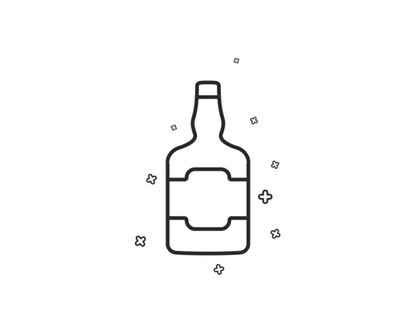 Icône Ligne Bouteille Whisky Panneau Alcool Écossais Des Formes Géométriques — Image vectorielle