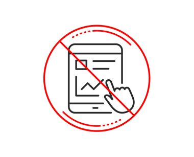 Hayır veya dur işareti. Online Eğitim satırı simgesi. Tablet PC işareti. Web sunusunu grafikler simgesi olan. Uyarı yasağı dur sembolü yasaktır. Yok simgesi tasarım. Vektör