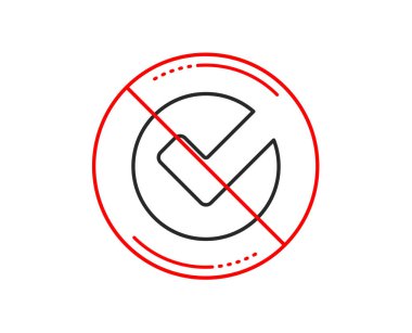 Hayır veya dur işareti. Onay satırı simgesi. Onay işareti onayladı. Onaylamak, bitmiş kabul et bir simge. Uyarı yasağı dur sembolü yasaktır. Yok simgesi tasarım. Vektör