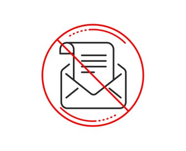 Hayır veya dur işareti. Posta bülten satırı simgesi. Okunmuş ileti yazışma işareti. E-posta simgesi. Uyarı yasağı dur sembolü yasaktır. Yok simgesi tasarım. Vektör