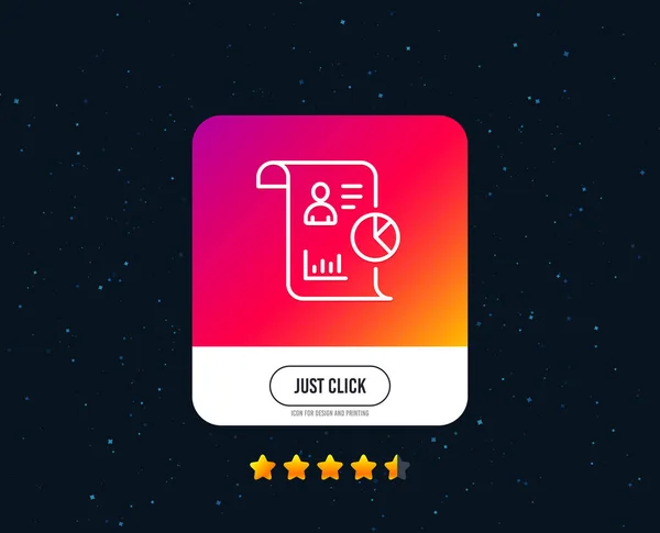 レポートの行のアイコン ビジネス管理記号です 従業員の統計記号 Web やインターネットの線アイコンのデザイン 評価は星です ボタンをクリックするだけ ベクトル — ストックベクタ