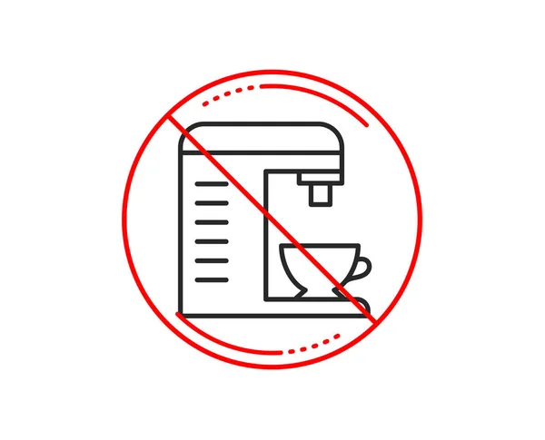 Señal Stop Icono Línea Máquina Café Signo Bebida Caliente Símbolo — Archivo Imágenes Vectoriales