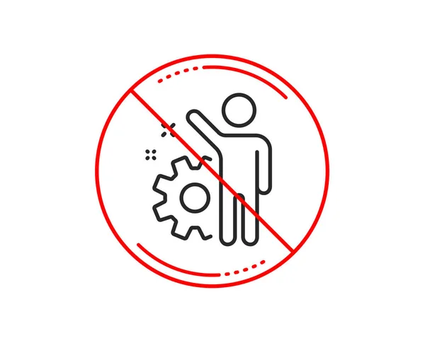 Pas Stop Signe Icône Ligne Employé Signe Gestion Entreprise Symbole — Image vectorielle