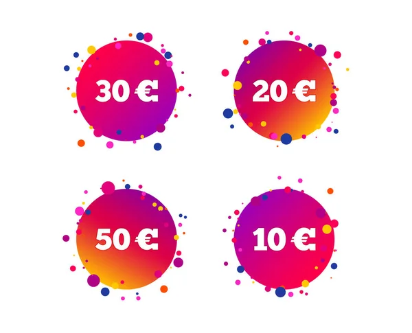 Money Euro Icons Eur Symbols Money Signs Gradient Circle Buttons — Stock Vector