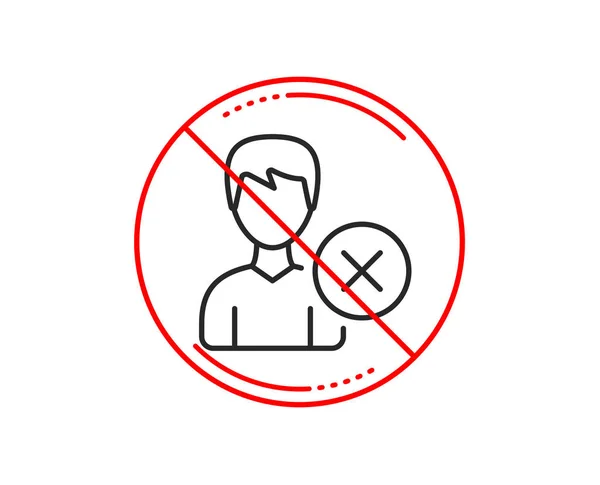 Stop Sign Remove User Line Icon Profile Avatar Sign Male — Stock Vector