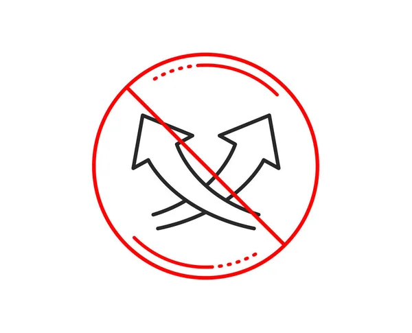 Знак Зупинки Значок Лінії Стрілками Перетину Обмін Поворот Перехресний Знак — стоковий вектор