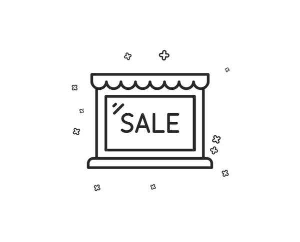 Försäljning Rad Ikon Shopping Store Rabatter Tecken Clearance Symbol Geometriska — Stock vektor