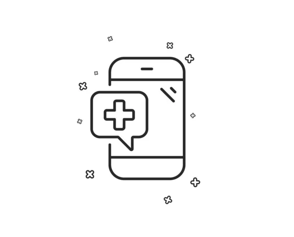 Tıp Telefon Hattı Simgesi Mobil Tıbbi Yardım Işareti Geometrik Şekiller — Stok Vektör