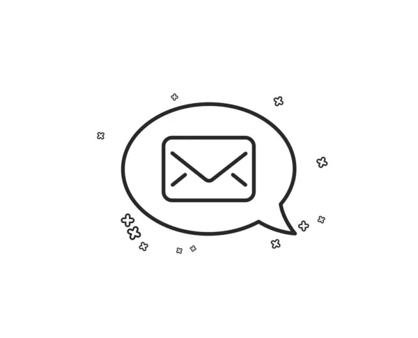 Mail Line Icon Messenger Communication Sign Mail Symbol Geometric Shapes — Stock Vector