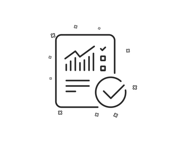 Icona Della Riga Del Documento Della Lista Controllo Grafico Analisi — Vettoriale Stock