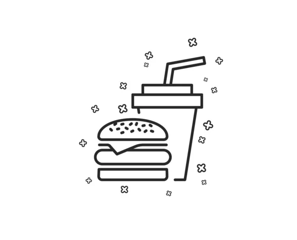 Hamburguesa Con Línea Bebidas Icono Signo Restaurante Comida Rápida Hamburguesa — Archivo Imágenes Vectoriales