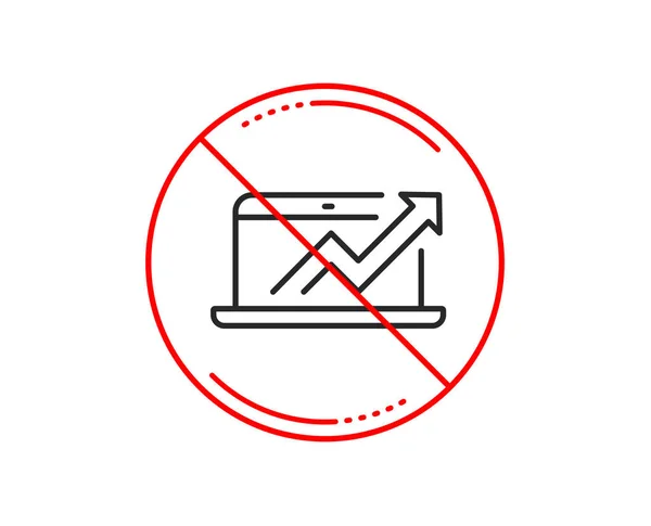 Pas Stop Signe Icône Ligne Analyse Des Données Statistiques Signaler — Image vectorielle