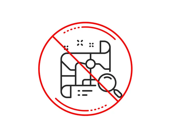 Señal Stop Buscar Icono Línea Mapa Encuentra Signo Dirección Ubicación — Archivo Imágenes Vectoriales