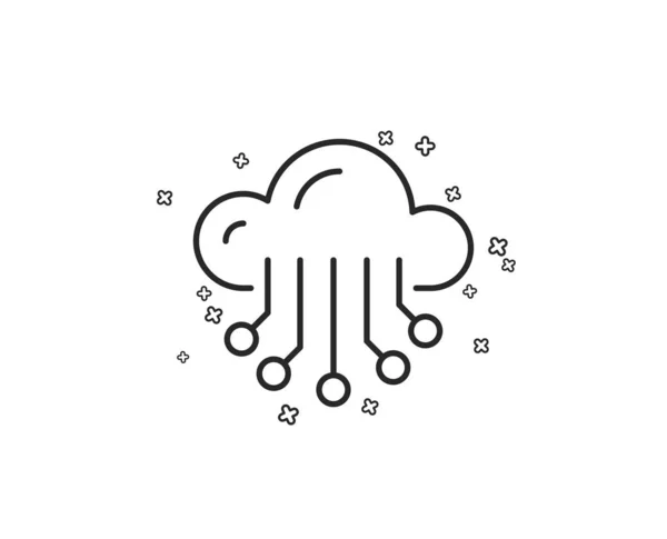 Cloud Opslag Serviceartikelregel Pictogram Grote Gegevens Ondertekenen Geometrische Vormen Willekeurige — Stockvector