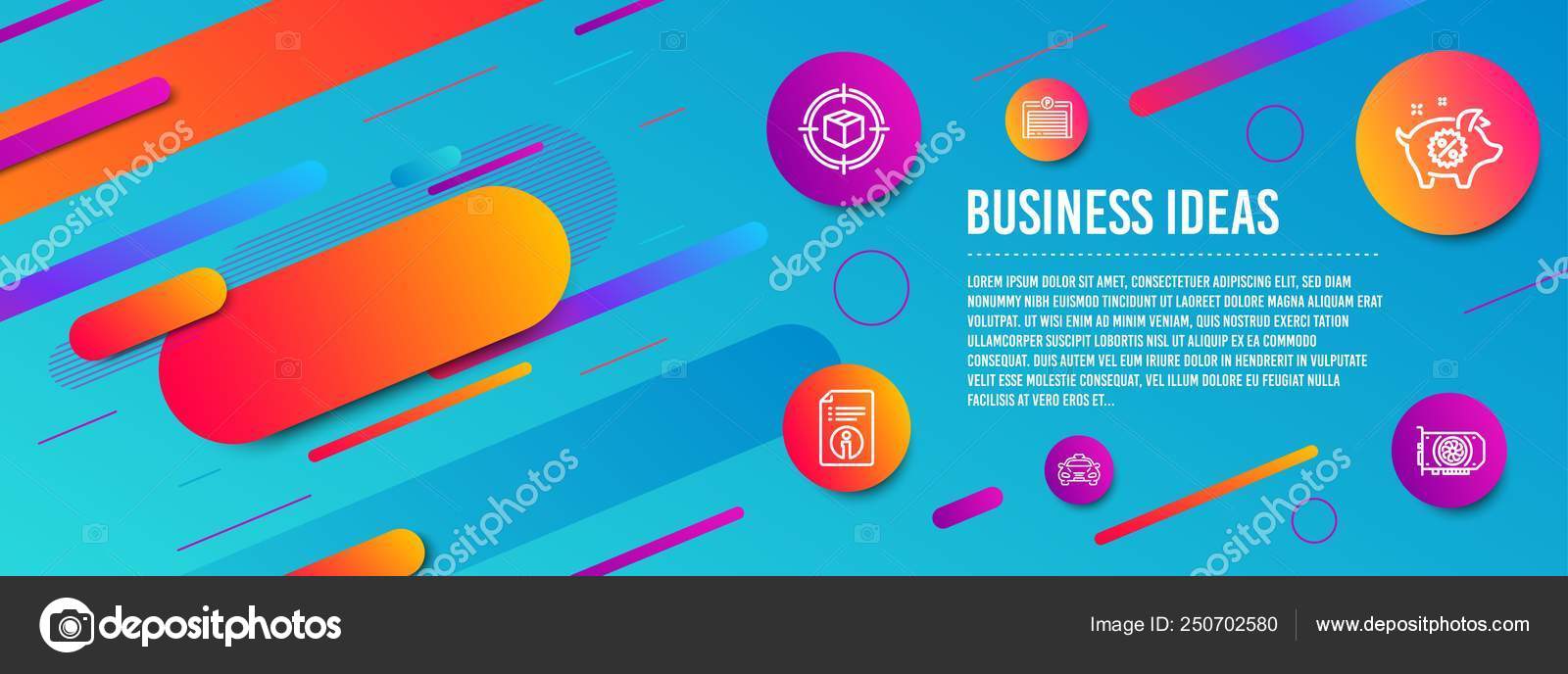 Header Banner Piggy Sale Parking Garage Technical Info Icons