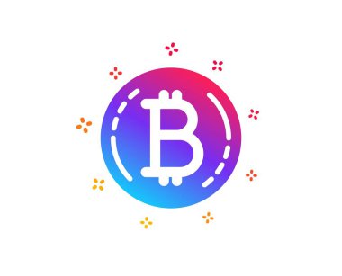 Bitcoin simgesi. Cryptocurrency para işareti. Kripto para sembol. Dinamik şekiller. Gradyan teması bitcoin simgesi. Klasik tarzı. Vektör