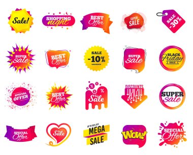 Satışı büyük başlığı. Özel teklif şablon etiketleri. Siber Pazartesi satış indirim. Simgeler alışveriş 