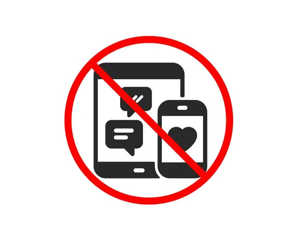 Não Pare Ícone Mensagens Mídia Social Dispositivos Móveis Assinados Smartphone — Vetor de Stock