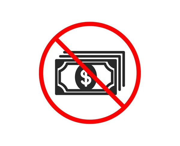 Para Icono Pago Signo Cambio Dólar Símbolo Financiero Prohibido Prohibir — Archivo Imágenes Vectoriales