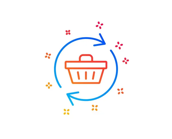 Shopping Cart Lijn Updatepictogram Online Het Kopen Van Teken Supermarkt — Stockvector