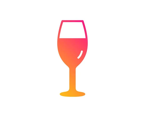 Wine Glass Icon Burgundy Glass Sign Classic Flat Style Gradient — Stock Vector