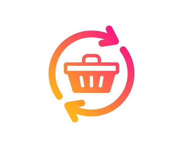 Actualizar Icono Del Carrito Compras Signo Compra Línea Símbolo Cesta — Vector de stock