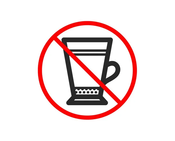 Nie Lub Zatrzymać Ikona Kawa Latte Gorący Napój Znak Symbol — Wektor stockowy