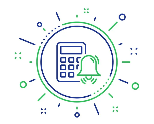 Calculator Alarm Line Icon Accounting Sign Calculate Finance Symbol Quality — Stock Vector