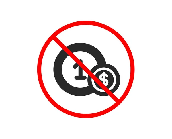 Stop Coins Icon Money Sign Dollar Currency Symbol Cash Payment — Stock Vector